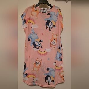 Adorable Bluey Print Kids Nightgown - Pink